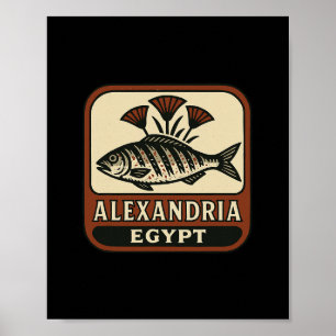 Alexandria Ägypten Souvenir Ägyptischer Fisch Und Poster