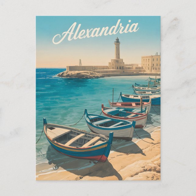 Alexandria Ägypten Vintag Postkarte (Vorderseite)