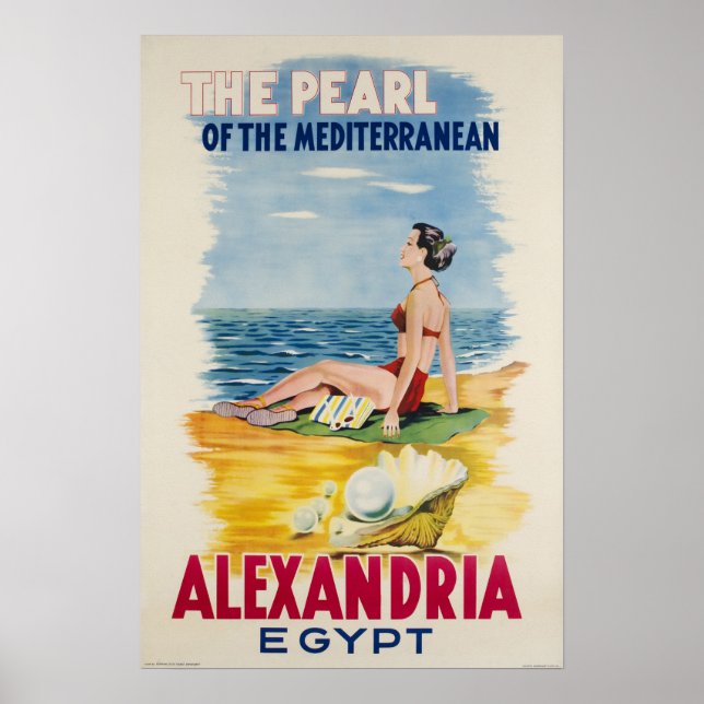 Alexandria, Egypte, Poster Vintage voyage (Devant)