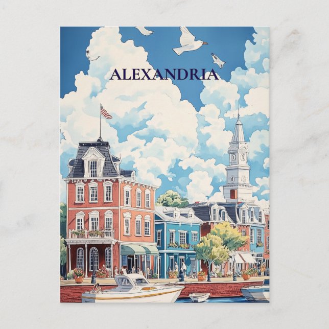 Alexandria Historisches Waterfront Postkarte (Vorderseite)