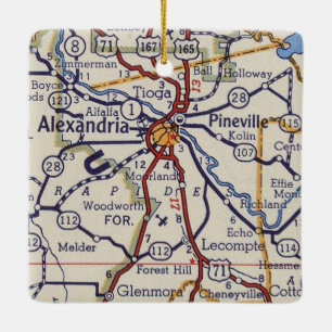 Alexandria LA Vintage Karte Keramikornament