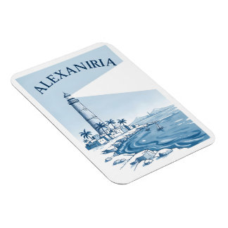 Alexandria Leuchtturm Küsten Szene Reise Magnet