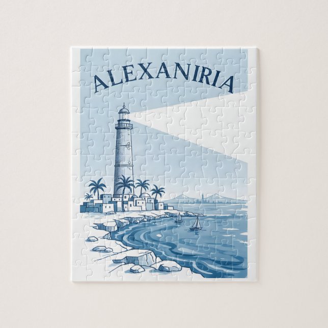 Alexandria Lighthouse Coastal Scene Travel (Vertikal)