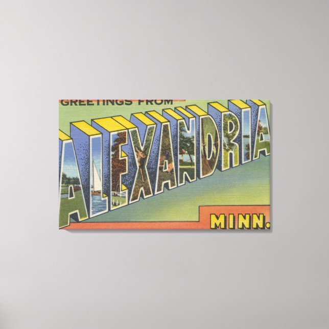 Alexandria, Minnesota - Große Briefmarkenszenen Leinwanddruck (Vorderseite)