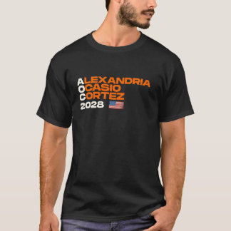 Alexandria Ocasio-Cortez 2028 Amerikanische Flagge T-Shirt