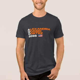 Alexandria Ocasio-Cortez 2028 Amerikanische Flagge Tri-Blend Shirt