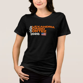 Alexandria Ocasio-Cortez 2028 Amerikanische Flagge Tri-Blend Shirt