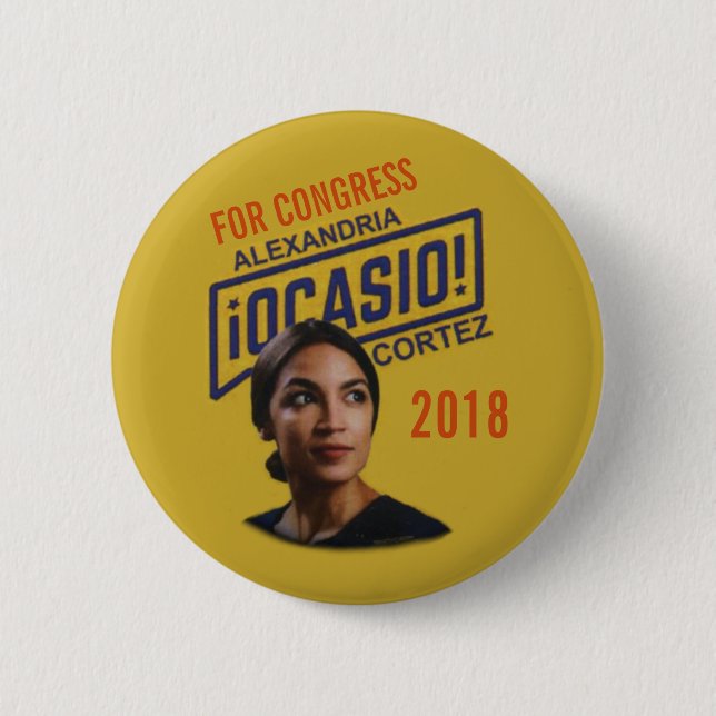 Alexandria Ocasio Cortez Button (Vorderseite)