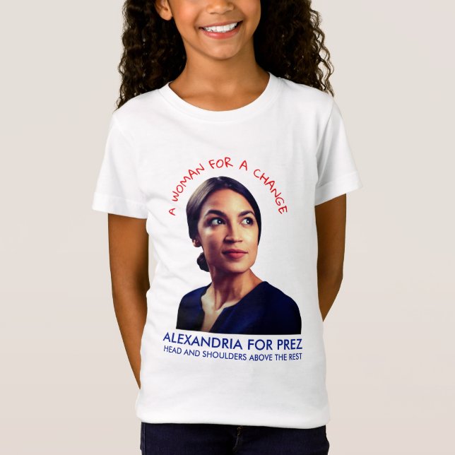 Alexandria Ocasio Cortez für Prez T-Shirt (Vorderseite)