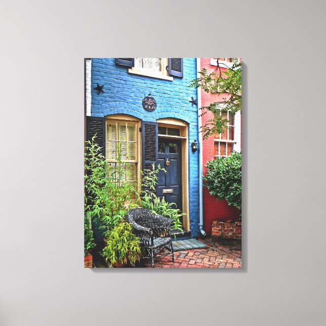 Alexandria VA - Gebäude mit Brandzeichen Leinwanddruck (Vorderseite)