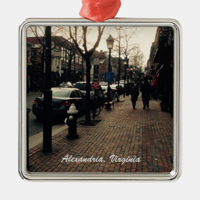 Alexandria, VA Street Foto Weihnachtsschmuck (Vorne)