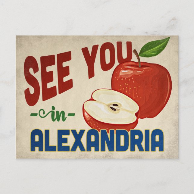 Alexandria Virginia Apple - Vintage Travel Postkarte (Vorderseite)