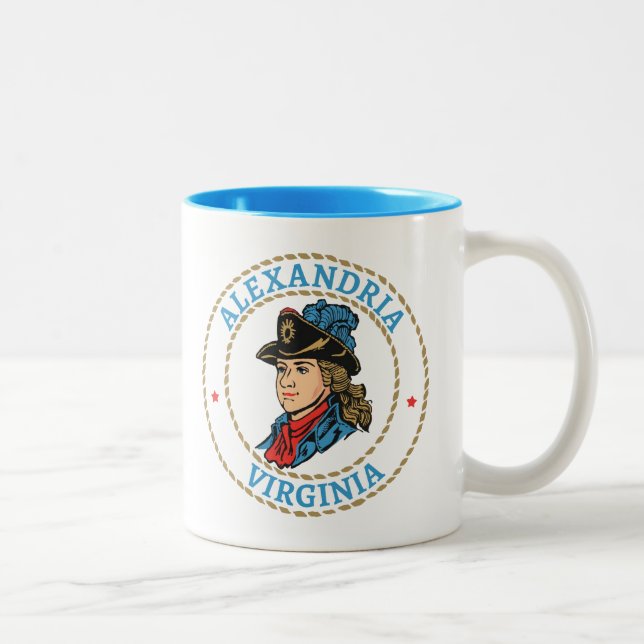 Alexandria Virginia Colonial Zweifarbige Tasse (Rechts)