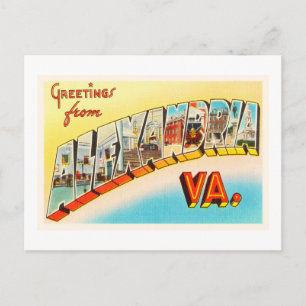 Alexandria Virginia VA Vieux Vintage voyage Carte