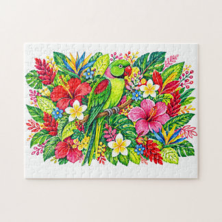 Alexandrinerpapagei Tropischer Frangipani Strelitz