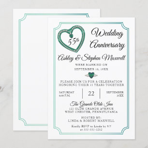 Alexandrit-Diamant-55. Hochzeitstag-Feier Einladung