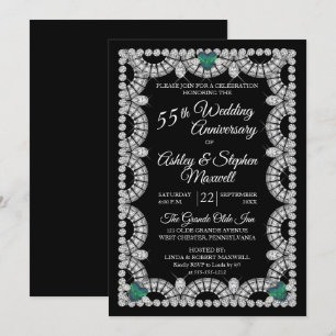 Alexandrit-Diamant-55. Hochzeitstag-Party Einladung