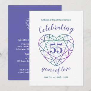 Alexandrit-Jubiläum 55 Jahre Liebe lädt ein Einladung