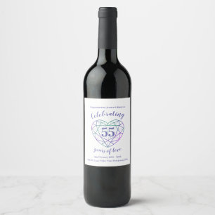 Alexandrite anniversaire 55 ans vin étiquette