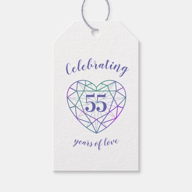 Alexandrite anniversaire 55e étiquette cadeau card (Devant)