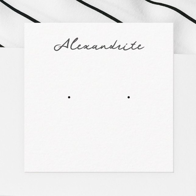 Alexandrite Earring Jewelry Display Card Begleitkarte (Von Creator hochgeladen)