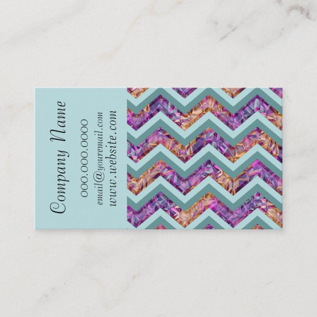 Alexandrite Zickzack Zig Zag Pattern Business Card Visitenkarte (Vorderseite)