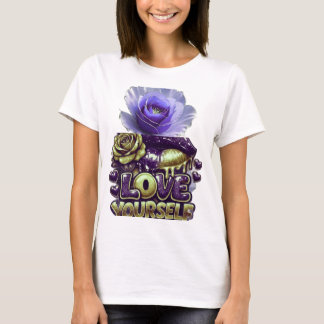AlexDizaine Blaue Rose Liebe Dich Selbst Damen-Dop T-Shirt