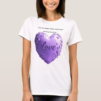 AlexDizaine "Ewige Liebe" 3D Lavendel-Herz-T-Shirt T-Shirt