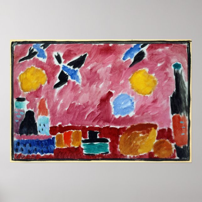 Alexej von Jawlensky Still Life mit Flasche, Brot Poster (Vorne)