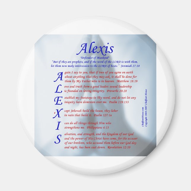 Alexis Acrostic Magnet (Vorne)