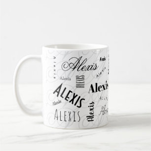 Alexis Benutzername Schwarze Weiße Kaffeetasse