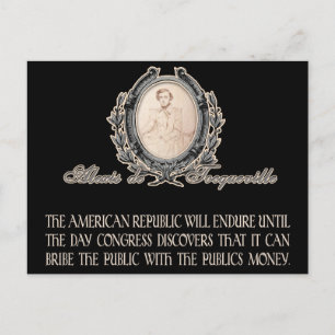 Alexis de Tocqueville Quote: America's Lifetime Postkarte