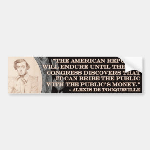 Alexis de Tocqueville-Zitat: Amerikas Lebenszeit Autoaufkleber
