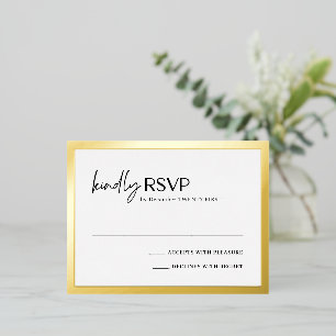 Alexis Elegant Modern Wedding Foil RSVP Card Folie Einladungspostkarte