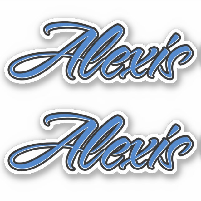 Alexis Name blue Aufkleber Sticker Stickerset (Vorderseite)