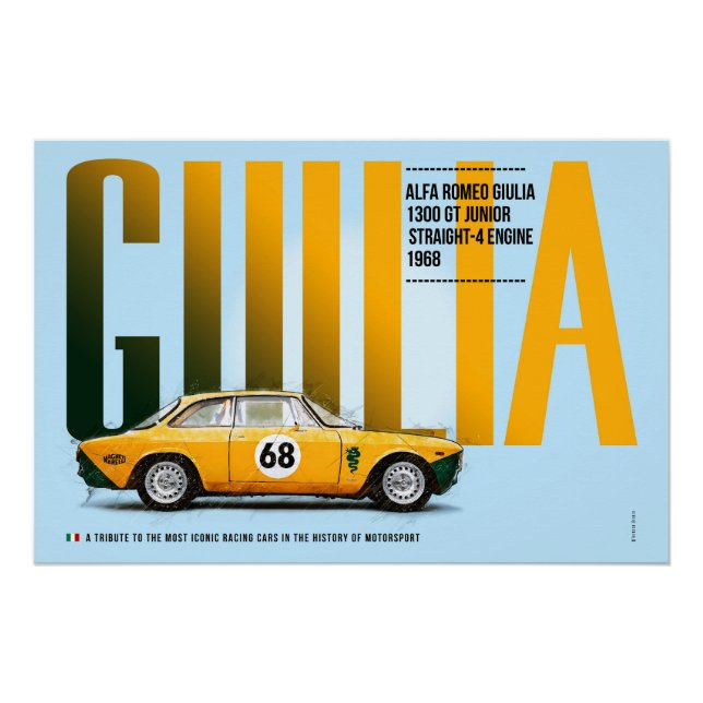 Alfa Giulia 1300 Tribute Poster (Vorderseite)