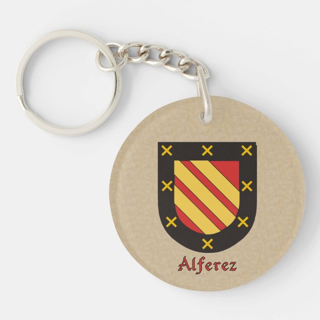 Alferez Historischer Schild und Flagge Mexikos Schlüsselanhänger (Vorderseite)