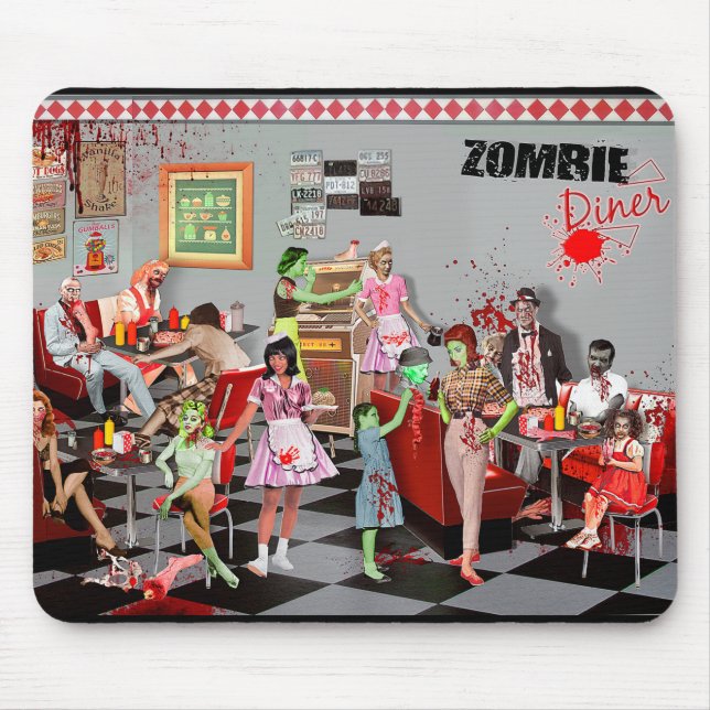 Alfombrilla De Coche Zombie Diner Mousepad (Vorne)