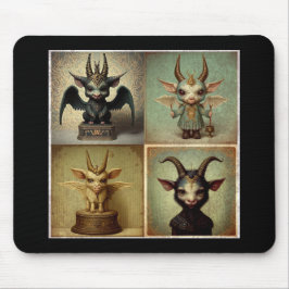 Alfombrilla negra para ratón ordenador Baphomet.   Mousepad