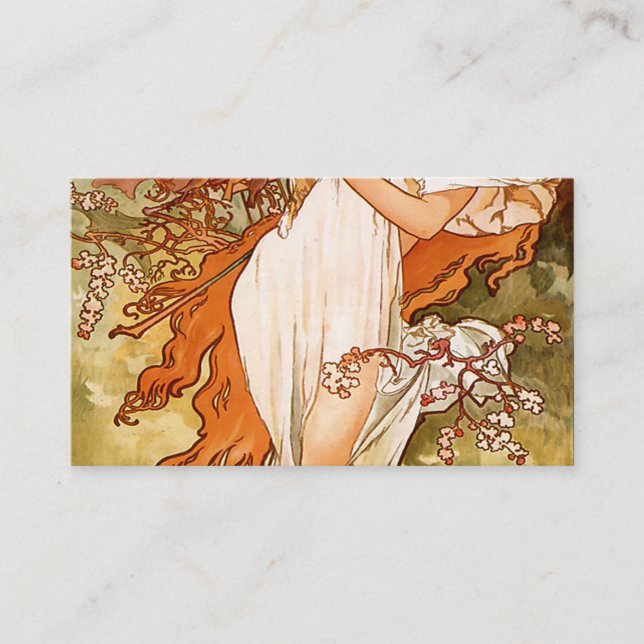 Alfons Mucha - 1896 - Frühjahr Visitenkarte (Vorderseite)