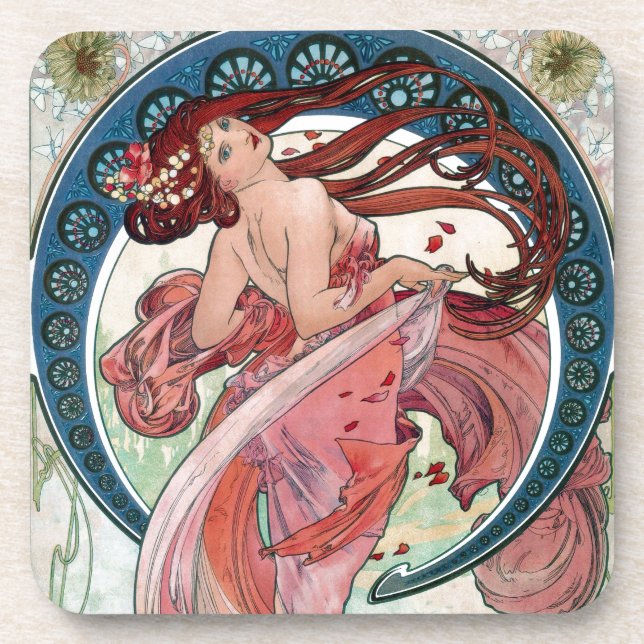 Alfons Mucha 1898 Dance Untersetzer (Vorderseite)