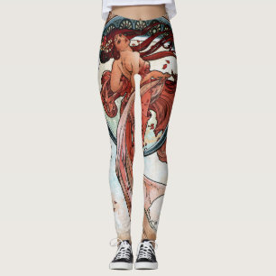 Alfons Mucha 1898 Tanz Leggings