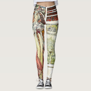 Alfons Mucha 1900 Österreichischer Pavillon Leggings