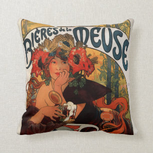 Alfons Mucha Art Nouveau Throw Kissen