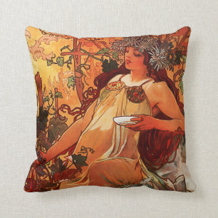 Alfons Mucha "Automne" Oreillers Art Nouveau