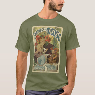 Alfons Mucha-Kunst nouveau Bieranzeige T-Shirt