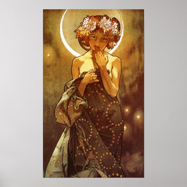 Alfons Mucha: Luna Poster (Vorne)
