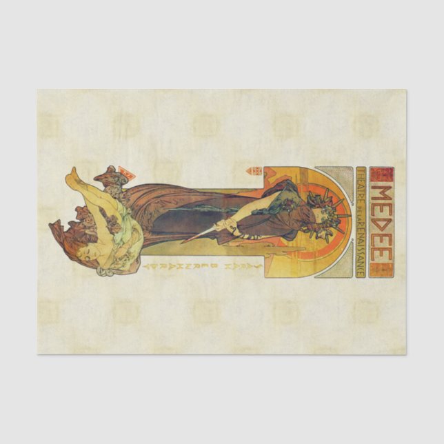 Alfons Mucha Medea 1898 Seidenpapier (Vorderseite)