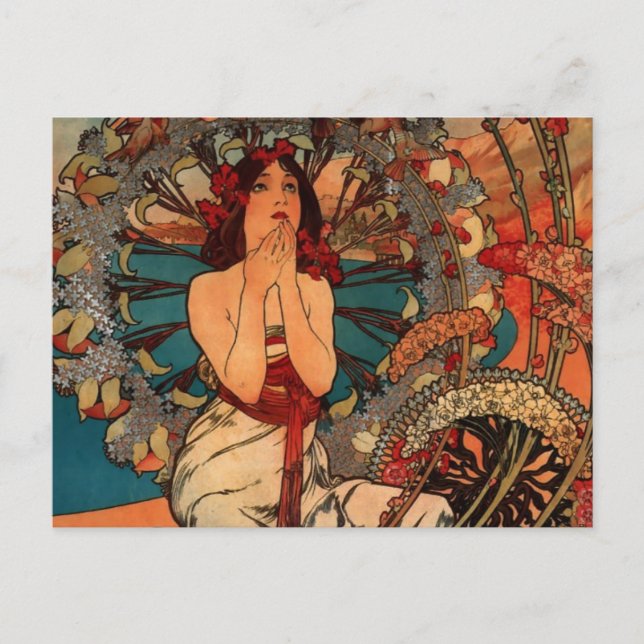 Alfons Mucha Monaco Postkarte (Vorderseite)