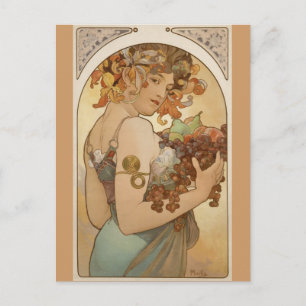 Alfons Mucha - Obst Postkarte